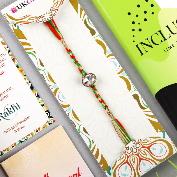 Diamond Rakhi with Lime Sea Salt Flavour Chocolate - For UK