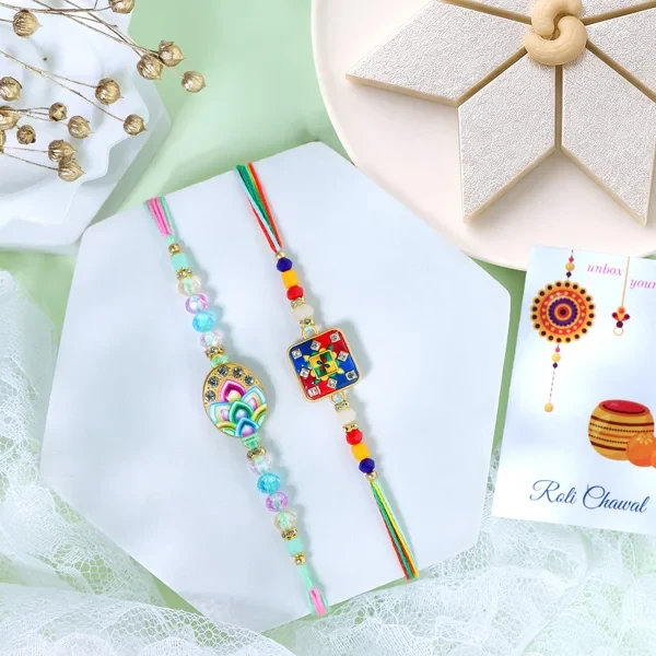 Alluring Rakhi Set with Kaju Katli - For Europe