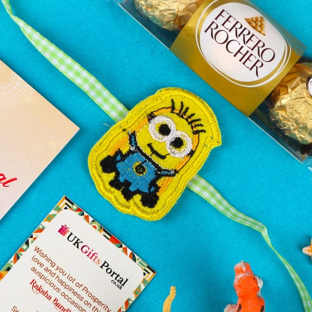 Minion Kids Rakhis with Ferrero Chocolates- For UK