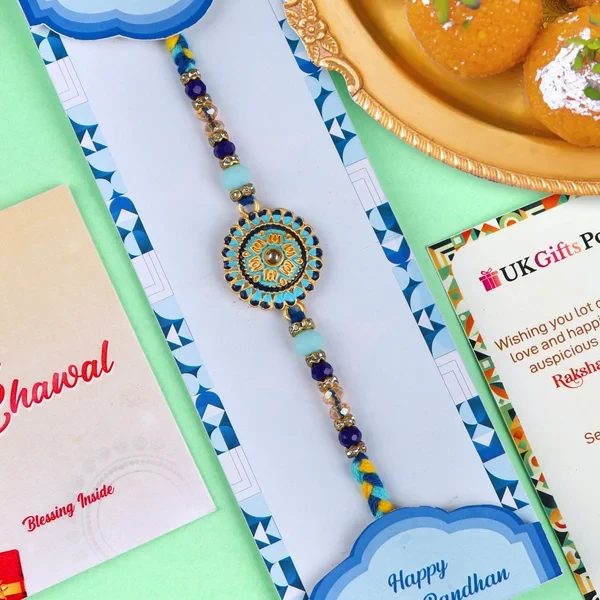 Fascinating Rakhi with Motichoor Ladoo - For UK