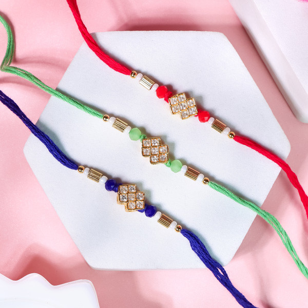 Set of 3 Brother Rakhi Set - For UK