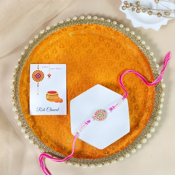 Radiant Rakhi with Puja Thali - For UK