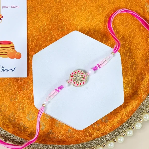 Radiant Rakhi with Puja Thali - For UK