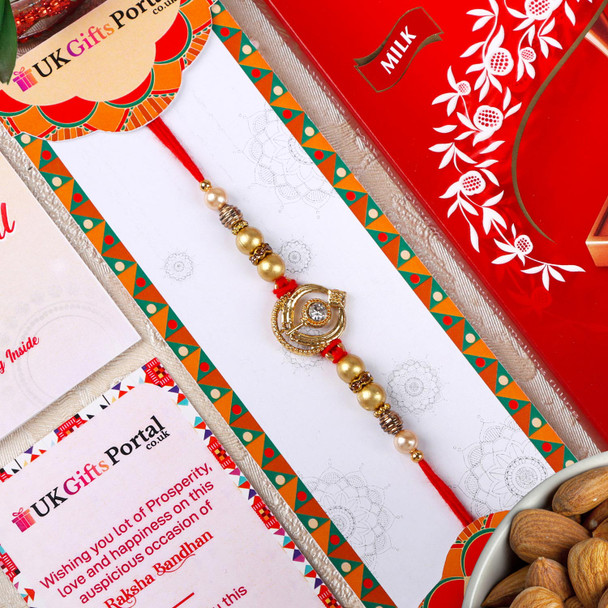 Khanda Rakhi Gift Set with Chocolates & Almonds - UK