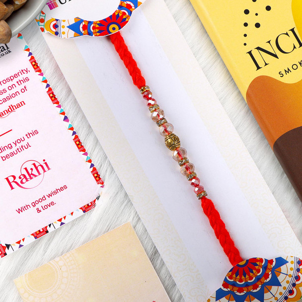 Designer Beads Rakhi with Smoky Chocolate & Almond - For UK