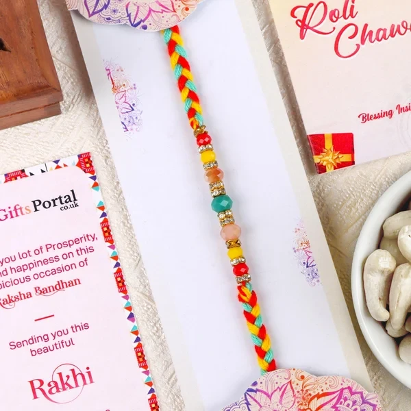 Beads Rakhi with Cashew Nuts - For Australia