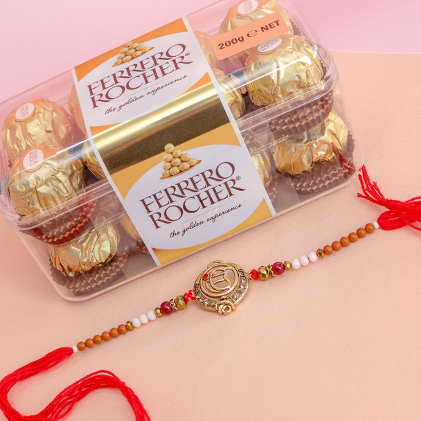 Ek Onkar Rakhi With 16 Pcs Ferrero  Chocolate - For Australia