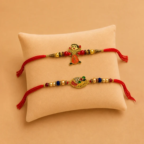 Designer Kids Rakhi Combo Set - For INDIA