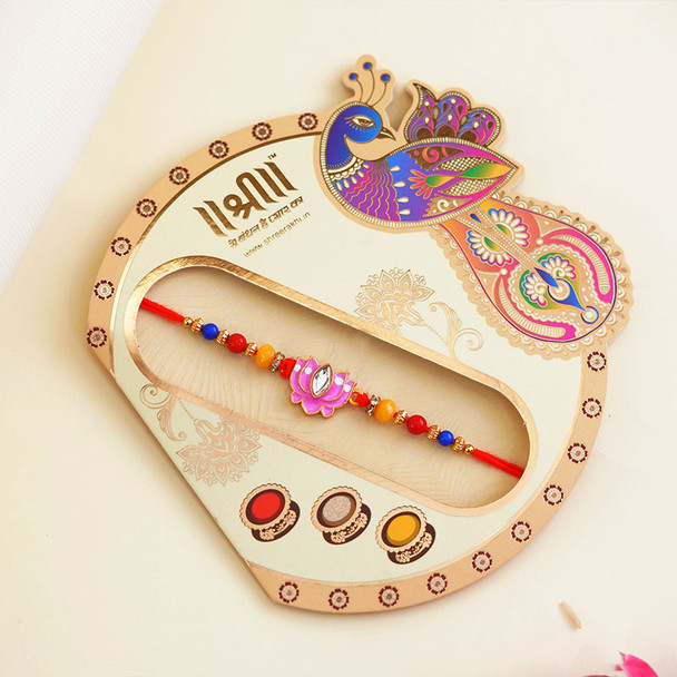 Designer Lotus unique Rakhi - For INDIA