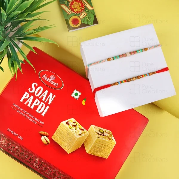 Designer Rakhi Set Sweet Hamper - For Europe