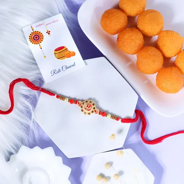 Khanda Rakhi Motichoor Ladoo Hamper - For Europe