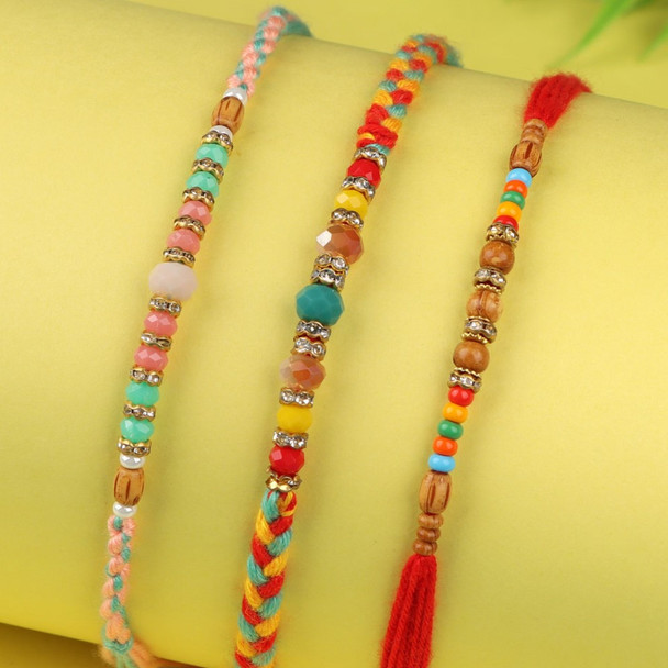 Gorgeous Set of 3 Rakhi - For Europe
