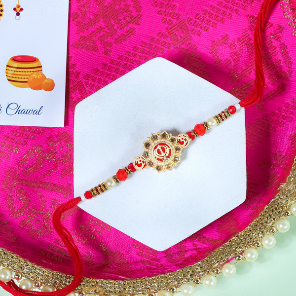 Khanda Rakhi Puja Thali Gift Set - For Europe
