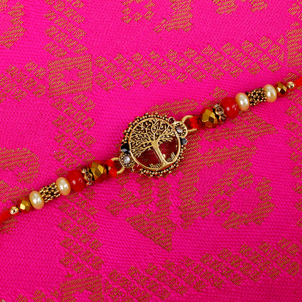 Tree Shape Rakhi with Puja Thali - For Europe