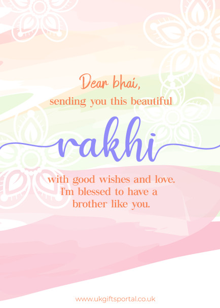 Rakhi Good Wish Card For Brother - For UK
