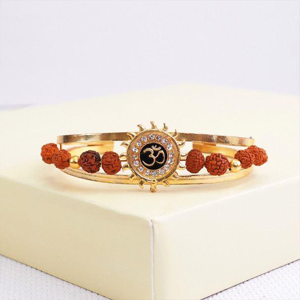 Golden Om Bracelet Rakhi - For INDIA