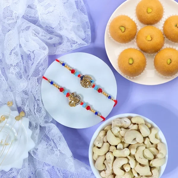 Radhe Krisha Rakhi with Sweet & Cashew - For UK