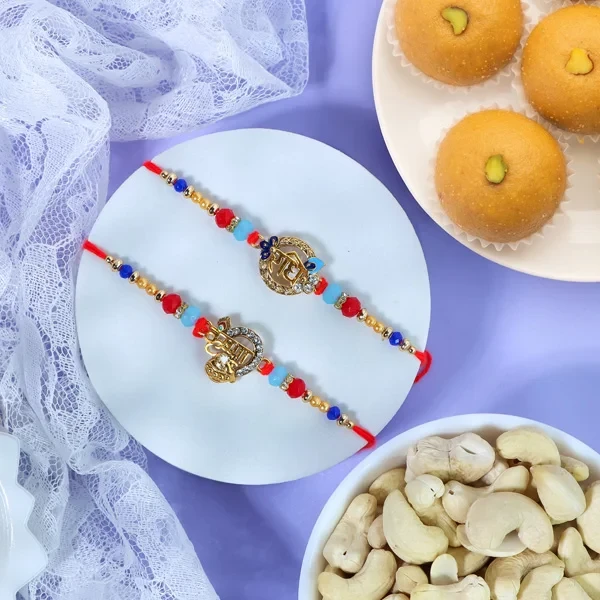 Radhe Krisha Rakhi with Sweet & Cashew - For UK