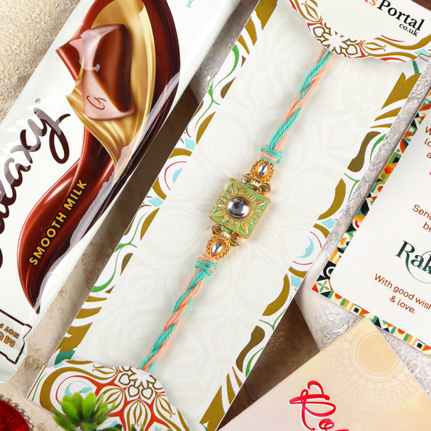 Alluring Rakhi Set with Chocolates - For Canada