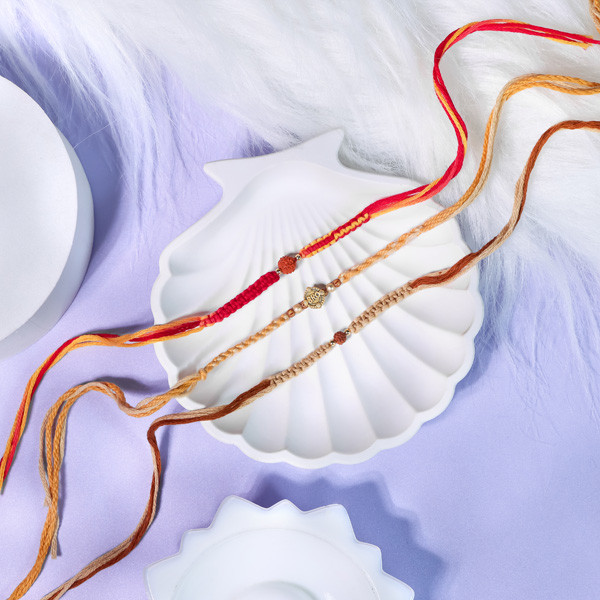 Set of 3 Rudrkasha Rakhis - For Canada