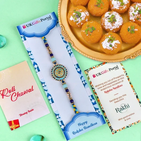Floral Rakhi with Motichoor Ladoo - For Canada