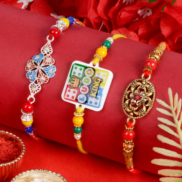 Traditional Set of 3 Rakhis - For Canada