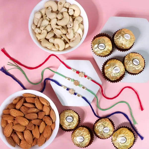 Sizzling Set of 3 Rakhi Gift Combo - For Canada