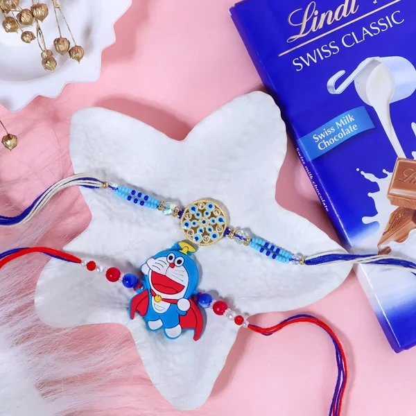 Kids & Floral Rakhi Set with Lindt Chocolate - For UK