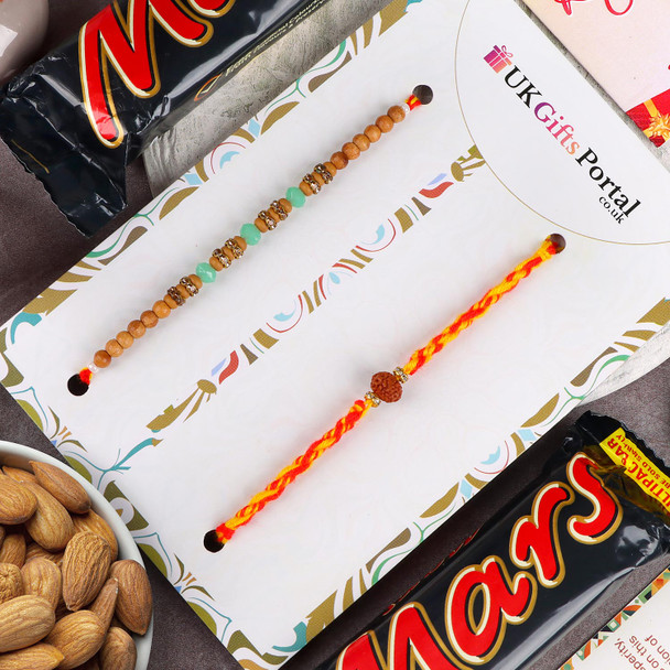 Stunning Two Rakhi Set with Chocolates - For Canada