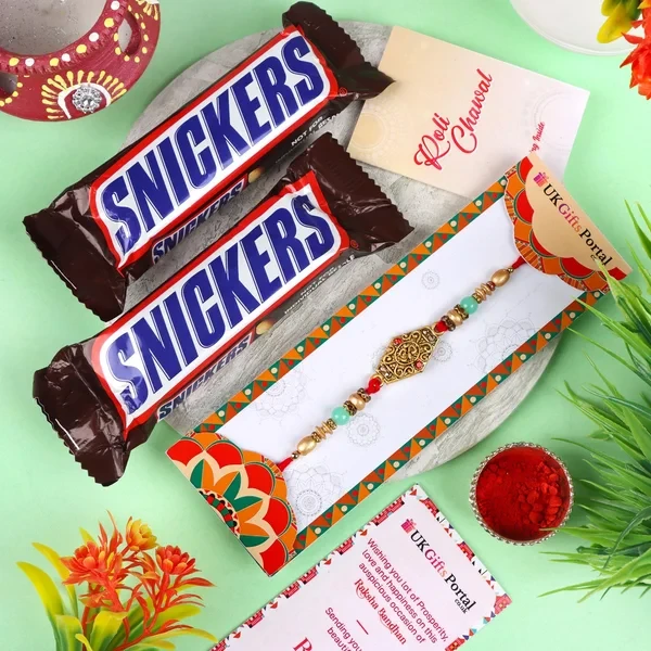 Bleesed Aum Rakhi n Snikcers - For Australia