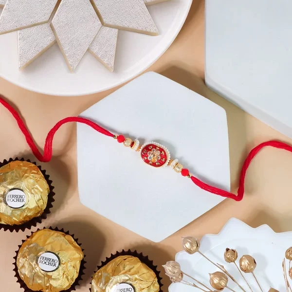 Kundan Rakhi Sweet Combo - For UK