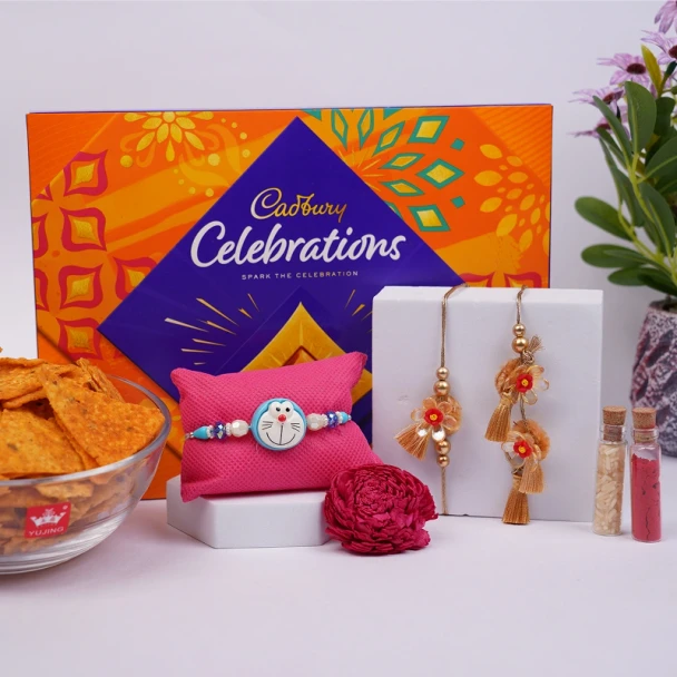 Festive Family Rakhi Hamper with Chocolates & Snacks - For INDIA