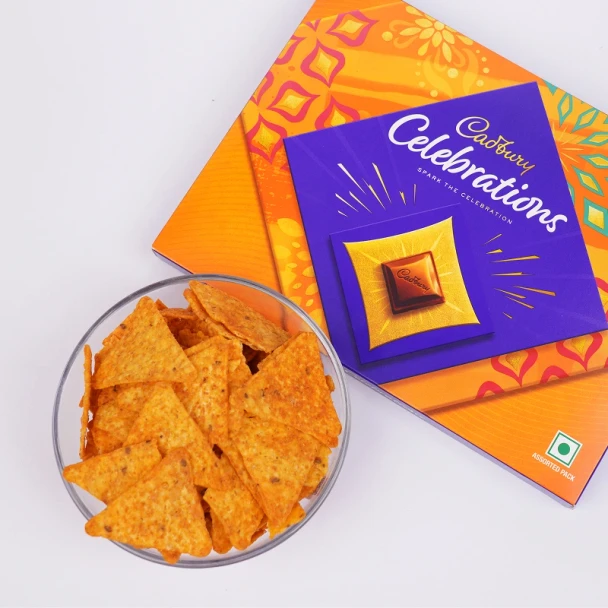 Festive Family Rakhi Hamper with Chocolates & Snacks - For INDIA