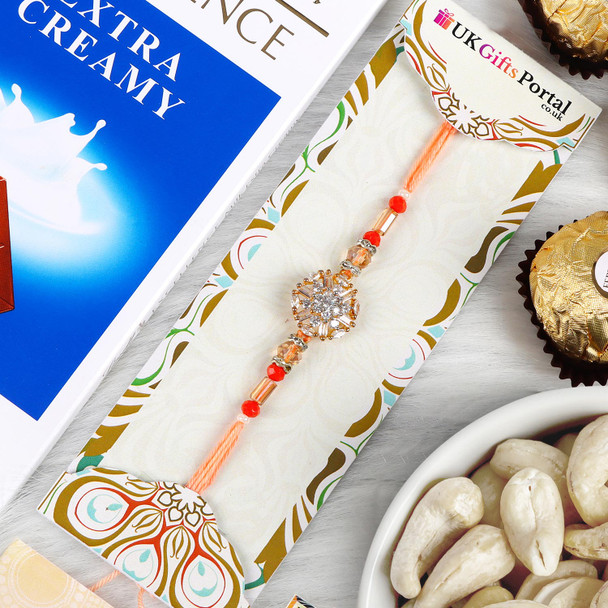 A D Premium Collection Rakhi Choco Dry Fruit Hamper - For UK