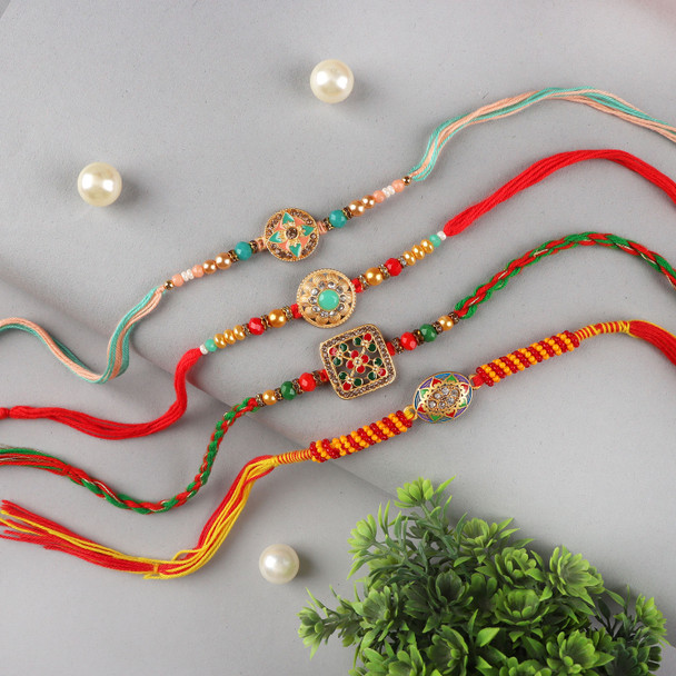 Astonishing Four Rakhi Set - For UK