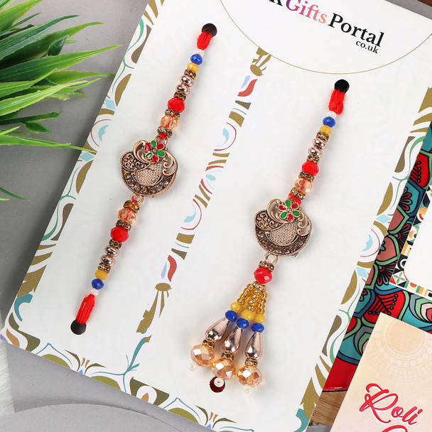 Ravishing Bhaiya Bhabhi Rakhi Pair - For USA