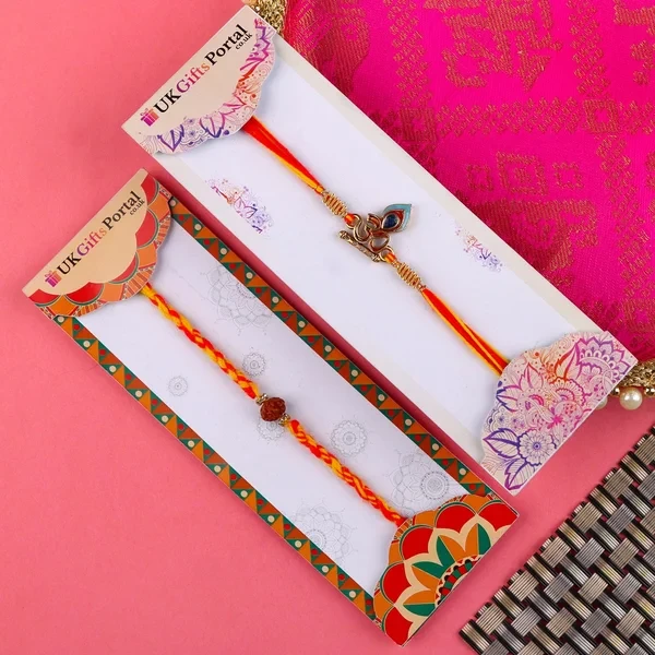 Traditional Rakhis with Puja Thali & ALmond - For USA
