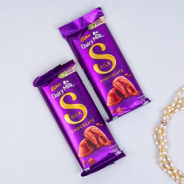 Pearl Rakhi with Dairy Milk Silk - For INDIA