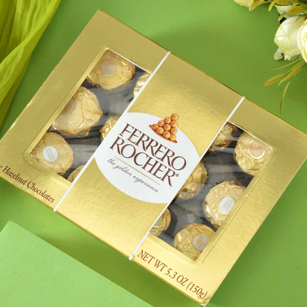 Yellow Bhaiya Bhabhi Rakhi with Ferrero Rocher - For Australia