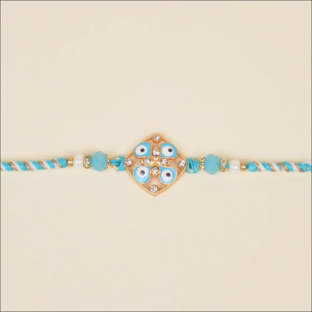 Diagonal Evil Eye Designer Rakhi- For INDIA