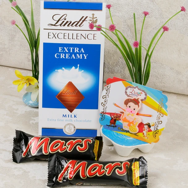Veer Hanuman Kids Rakhi with Lindt -Mars Chocolates - For UK