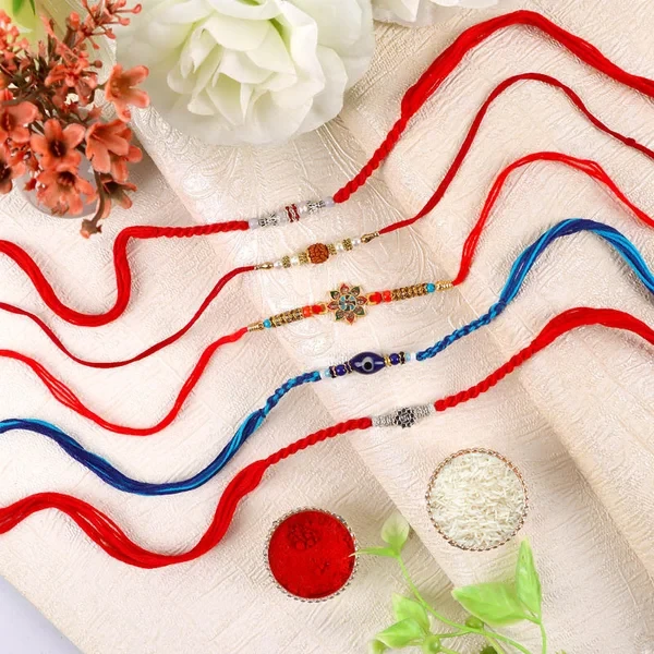 Pleasing Set of 5 Designer Rakhi - For UK