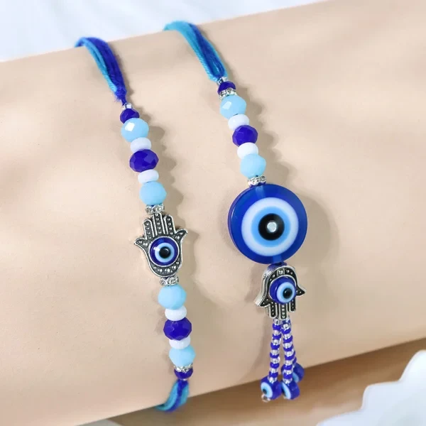 Evil Eye Protection Rakhi with Ferrero Rocher & Cashew - For UK