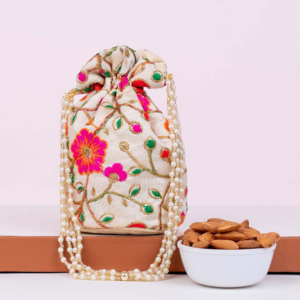 Bhaiya Bhabhi Rakhi with Spider Plant N Almonds - For INDIA