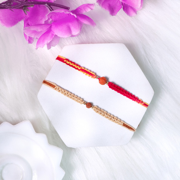 Rudraksha Duo Rakhi Set - For UK