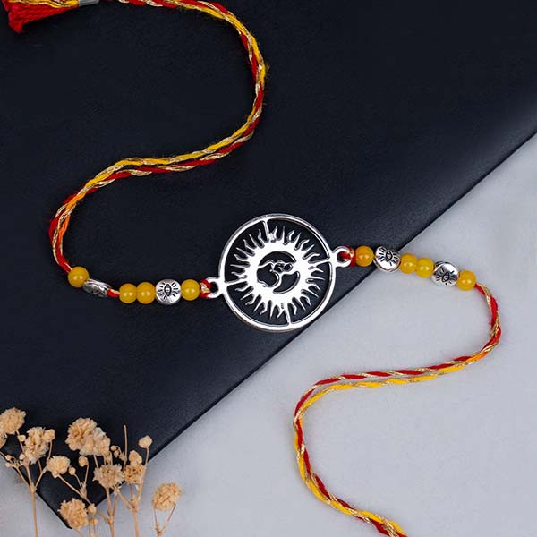 Pure Silver Om Rakhi - For INDIA