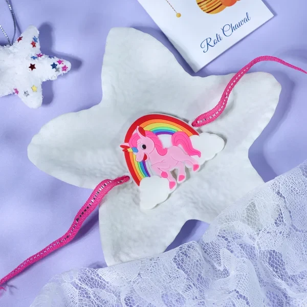 Unicorn Rainbow Kids Rakhi - For UK