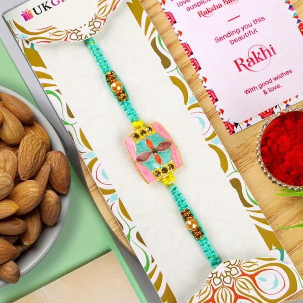 Floral Rakhi n Almond Treat - For UK
