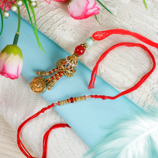 Elegant Designer Bhaiya Bhabhi Rakhi - For UK