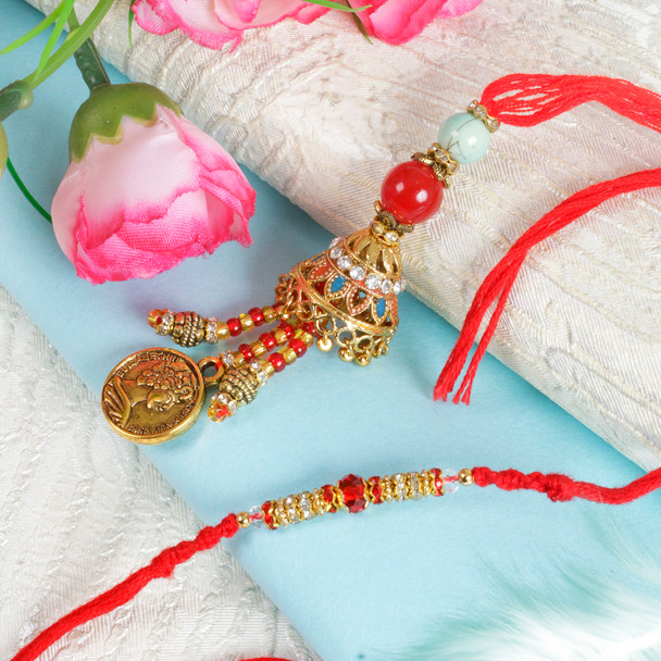 Elegant Designer Bhaiya Bhabhi Rakhi - For UK